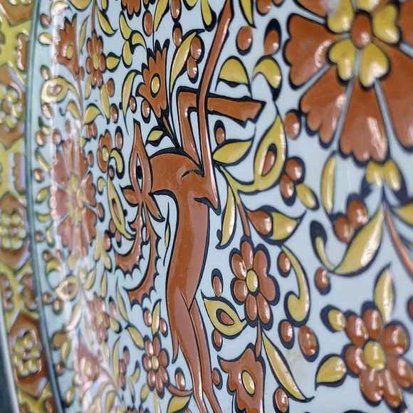 2 /$20 πVintage Greek wall plate yellow ππΏ π¦ embossed 8.5" Greece - Picture 6 of 12